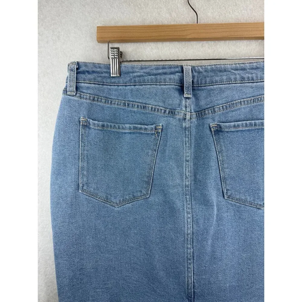 A.N.A Light Wash Denim‎ Jean Mini Skirt Sz 14 Beachy Western Feminine Classic